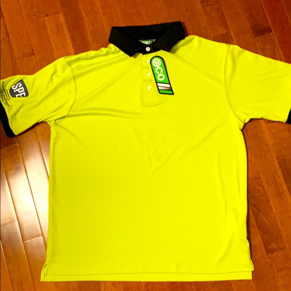 Lime green button up collared shirt
